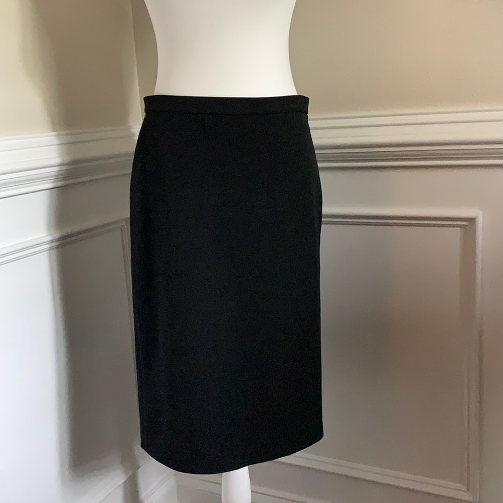 BCBG MaxAzria Black Pencil Skirt with Leather Lace-up on Back - Picture 2 of 5